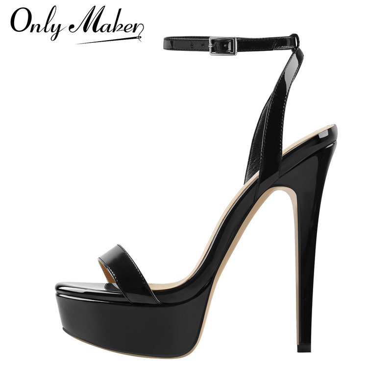 Leather Work Heels - Onlymaker Nữ Hở Mũi Đế Dày