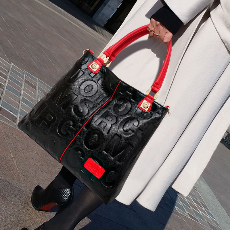 Leatherwork Workshop - Genuine Cowhide Embossed Letter Tote Bag