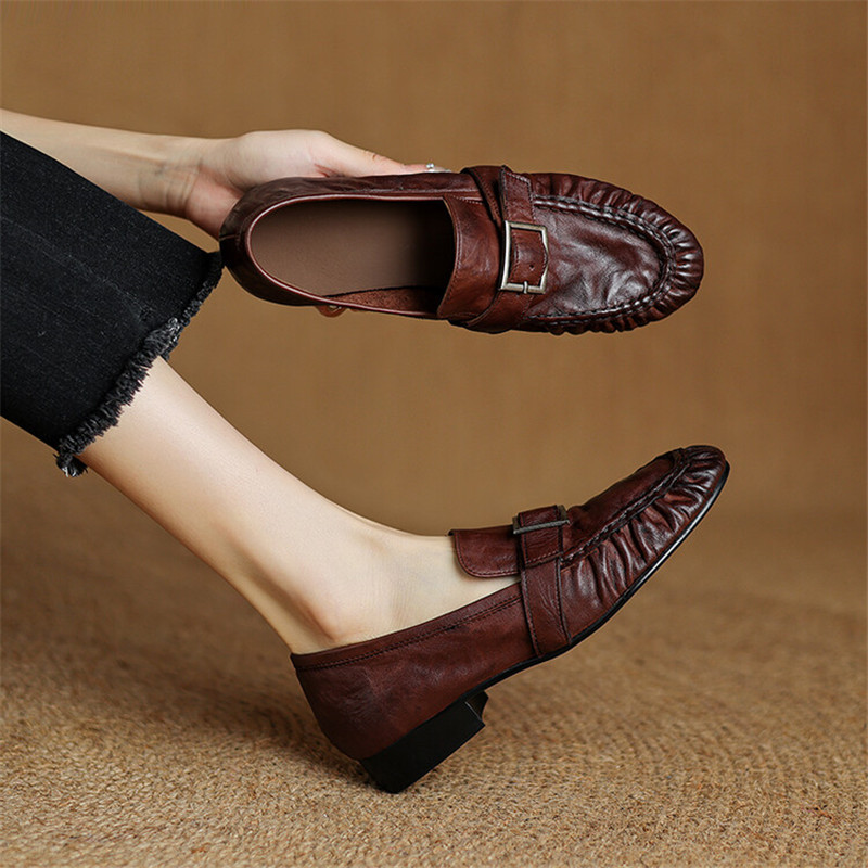 Leather Work Heels - New Autumn Genuine Leather Women Pumps