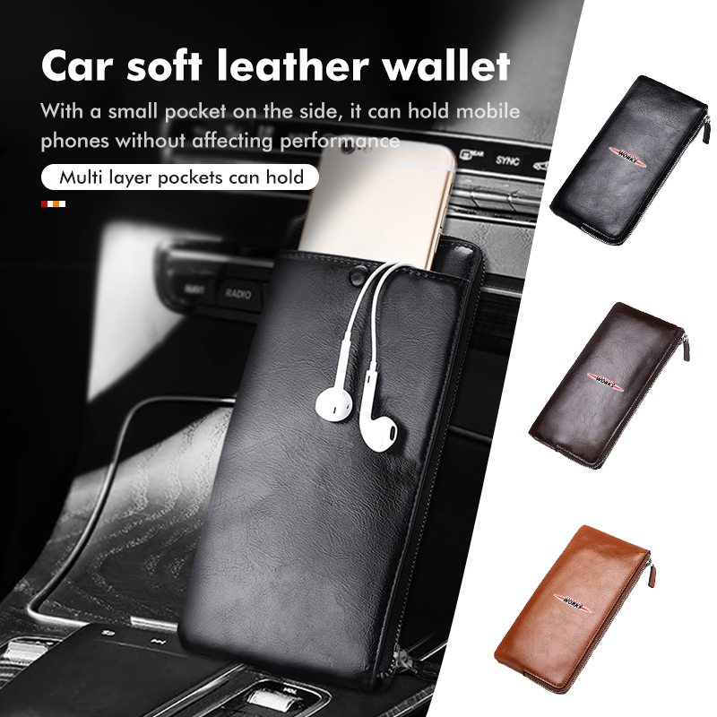 Leather Work For Car - Leather Car Key Case Purse Soft