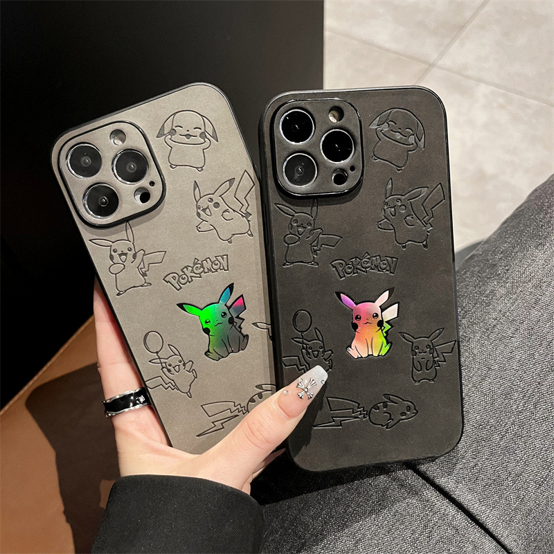 Leather X - Cartoon Pikachu Faux Leather Laser Phone