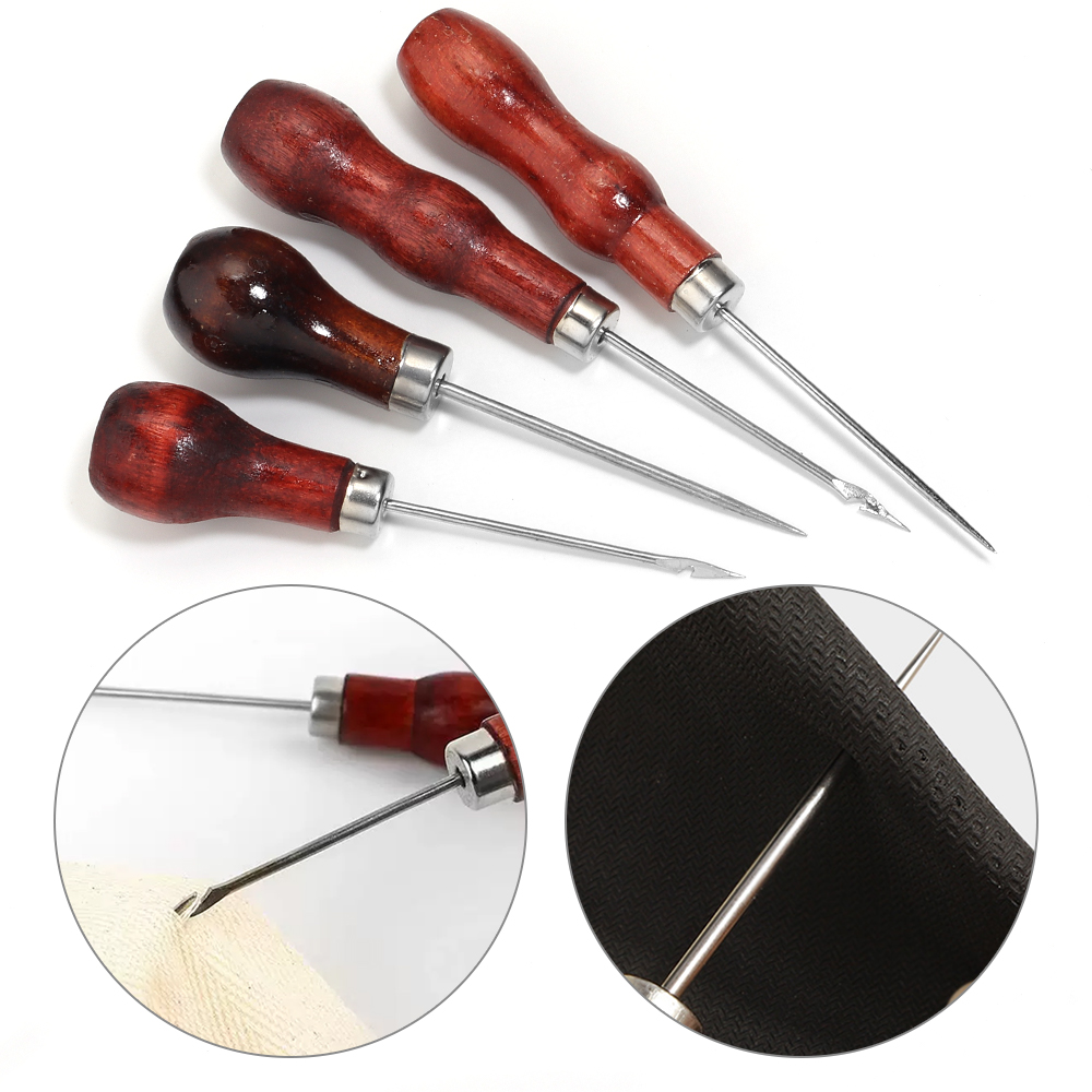 Leatherwork Punch - Wooden Handle Awls DIY Leather Tent