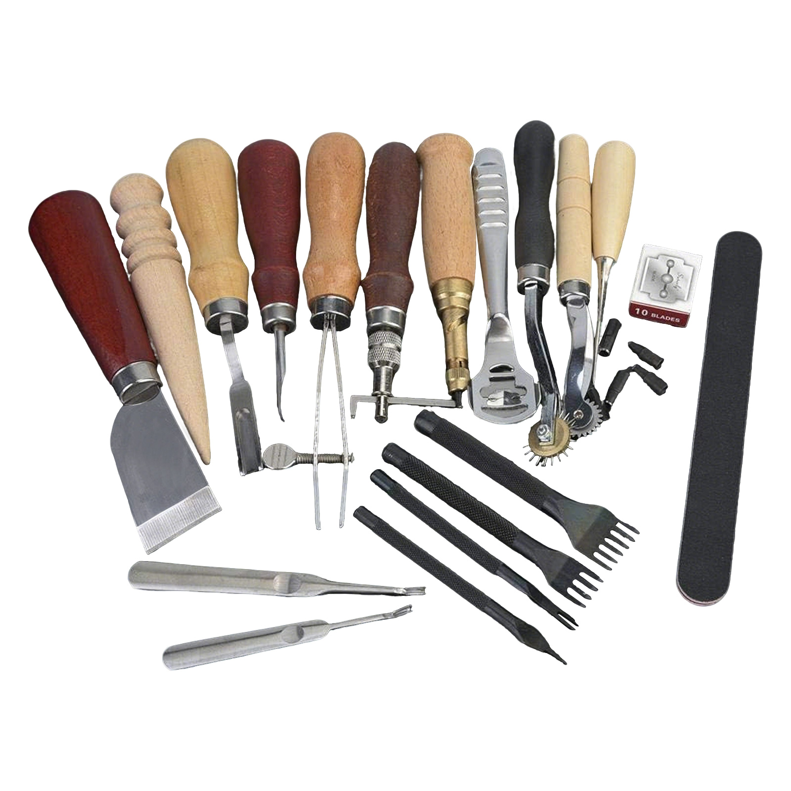 Leatherwork Tool Kit - Leather Tools, 19 Pcs Leather Craft