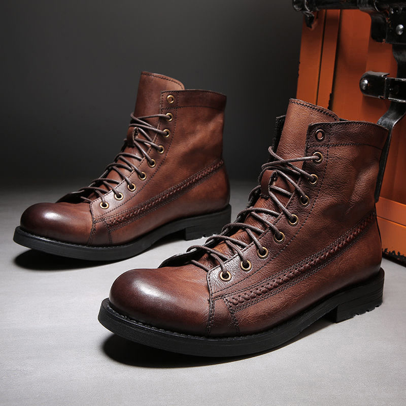 Leatherworking Classic - Mens Ankle Boots Classic Handmade Leather
