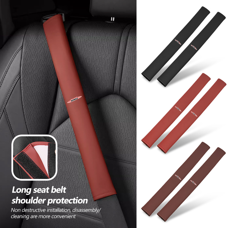 Leather Work For Car - For MINI Car Seat Belt Pad