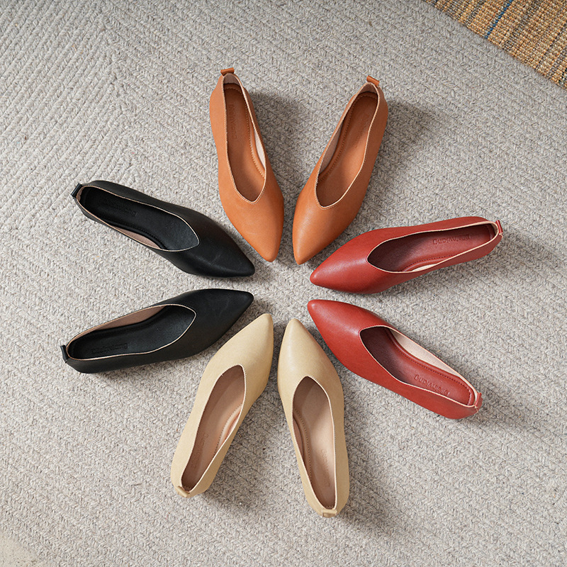 Leather Work Heels - Spring and Autumn Fashion New Square
