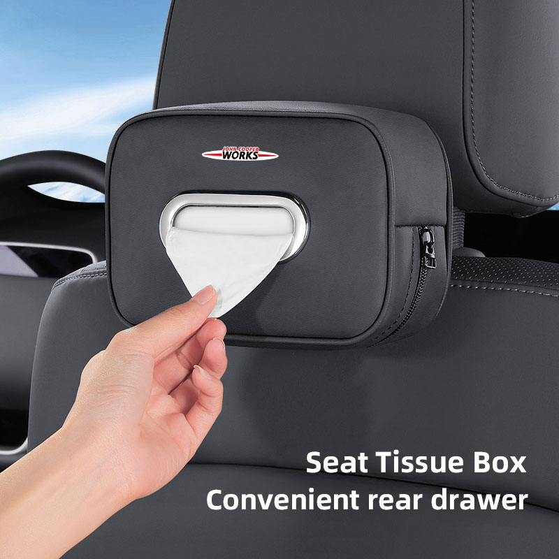 Leather Work For Car - Car Tissue Storage Box Organizer Auto
