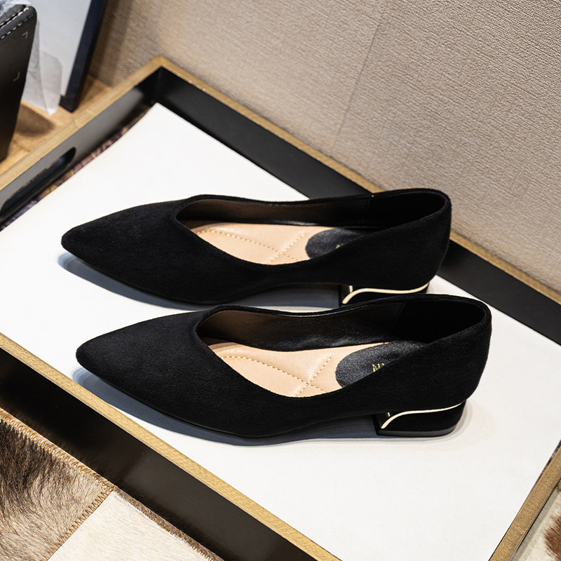 Women's Pointed Toe Simple Chu - đánh giá và giá Leather Work Heels