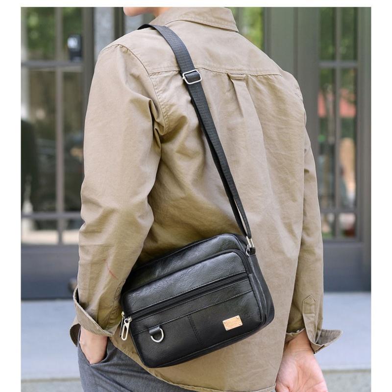 Leather Men's Sling Bag Messen - đánh giá và giá Leather Work Bag Laptop