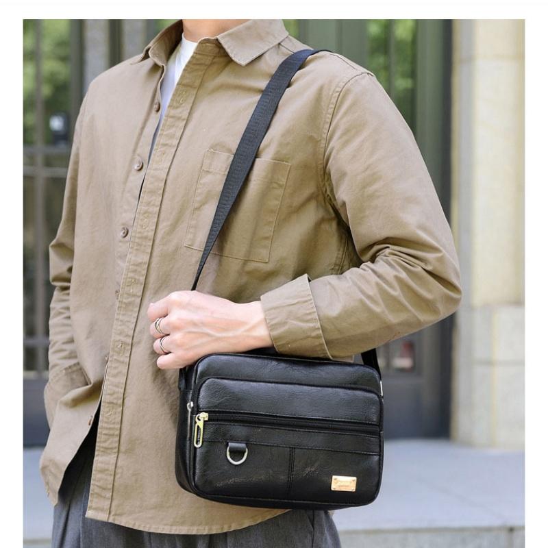 Leather Men's Sling Bag Messen - đánh giá và giá Leather Work Bag Laptop