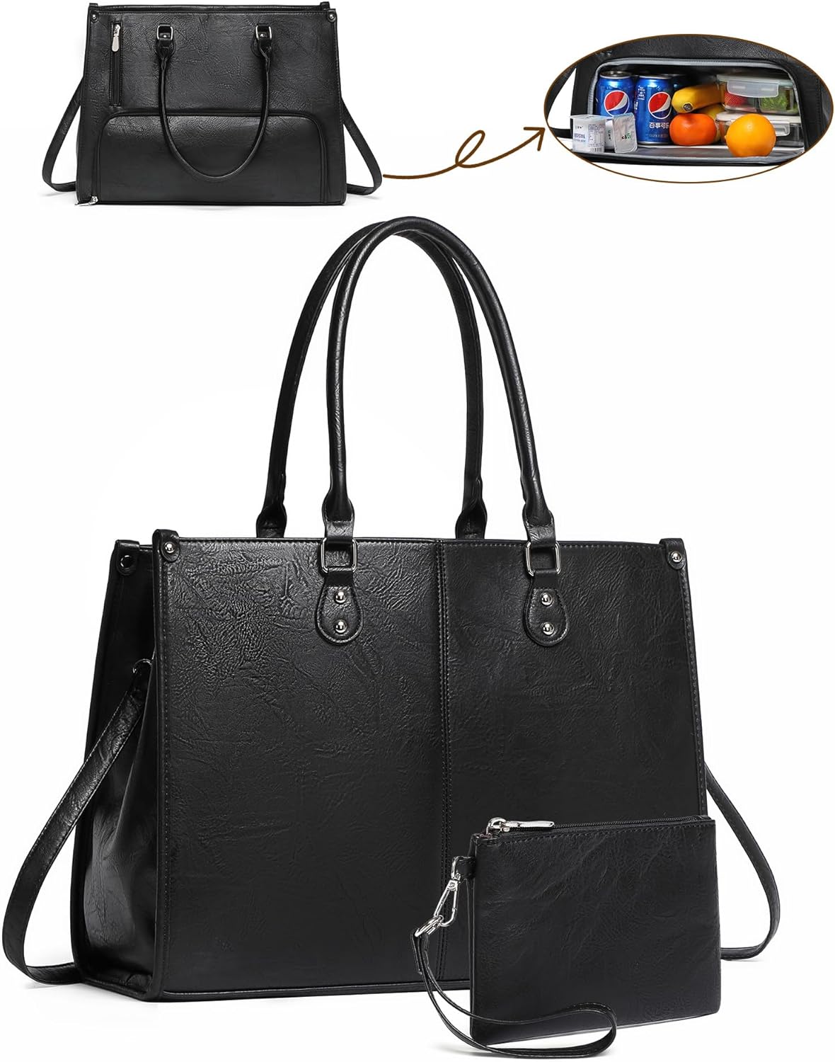 2 in 1 Laptop Tote Bag with In - đánh giá và giá Leather Work Bag Laptop