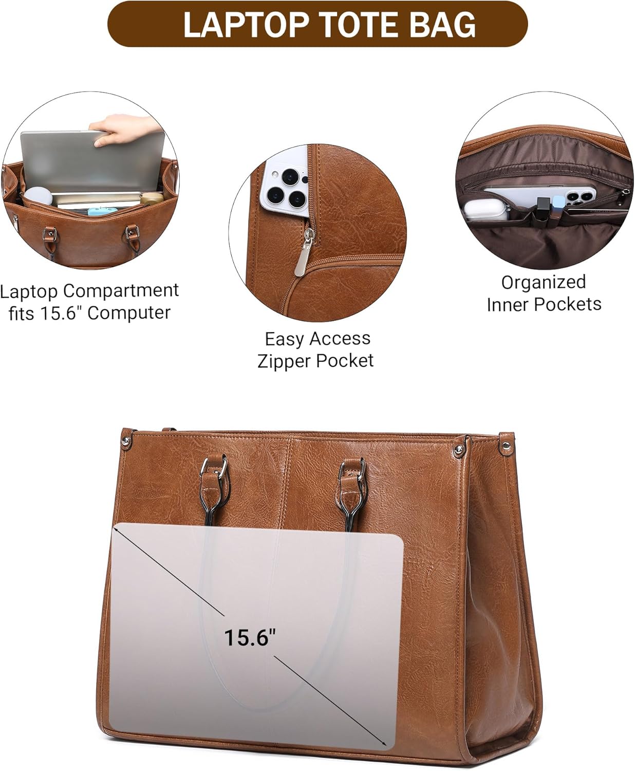 2 in 1 Laptop Tote Bag with In - đánh giá và giá Leather Work Bag Laptop