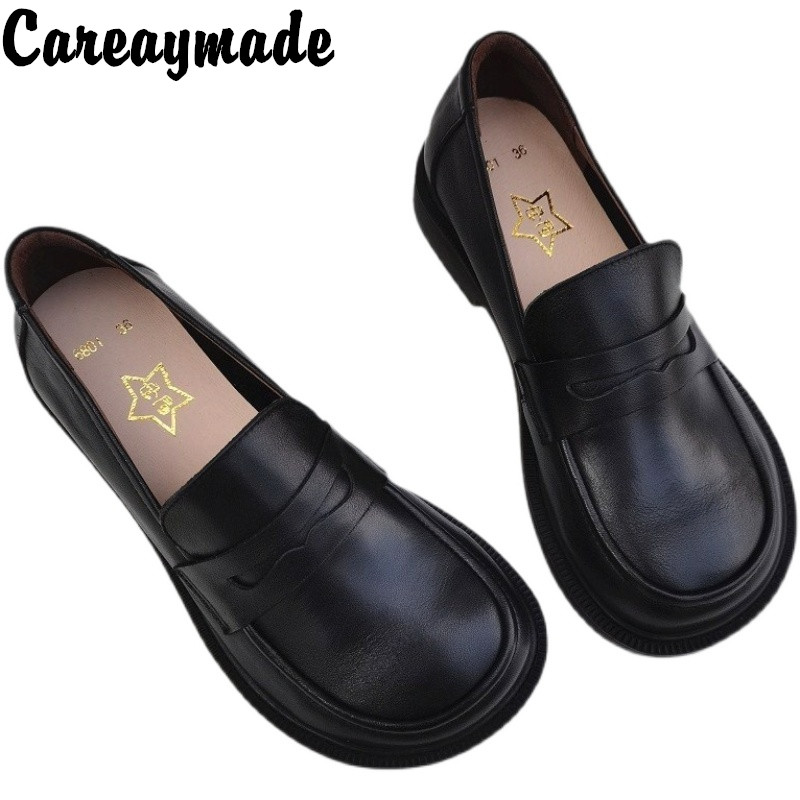 Careaymade-Áo Khoác Trơn Trượt - đánh giá và giá Leather Work Heels