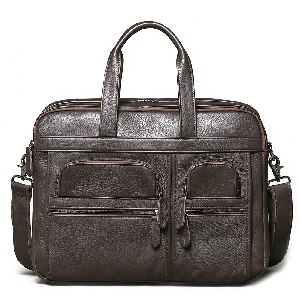Men's Genuine Leather Briefcas - đánh giá và giá Leather Work Bag Laptop