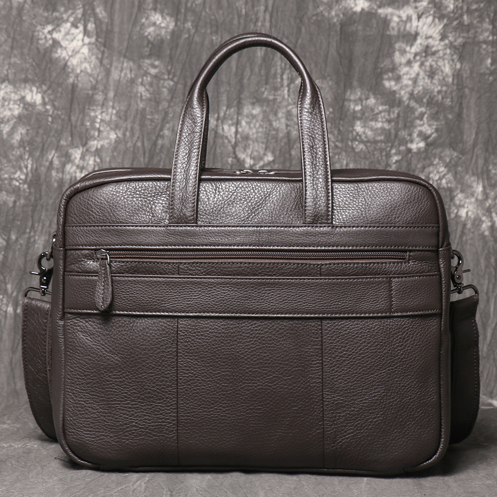 Men's Genuine Leather Briefcas - đánh giá và giá Leather Work Bag Laptop