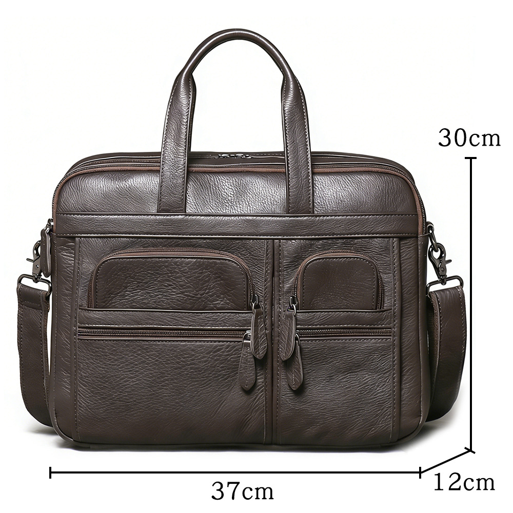 Men's Genuine Leather Briefcas - đánh giá và giá Leather Work Bag Laptop