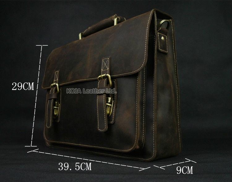 Vintage Da Ngựa Nam Cặp Xách L - đánh giá và giá Leather Work Bag Laptop