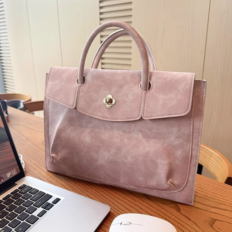 Elegant Pink PU Leather Laptop - đánh giá và giá Leather Work Bag Laptop