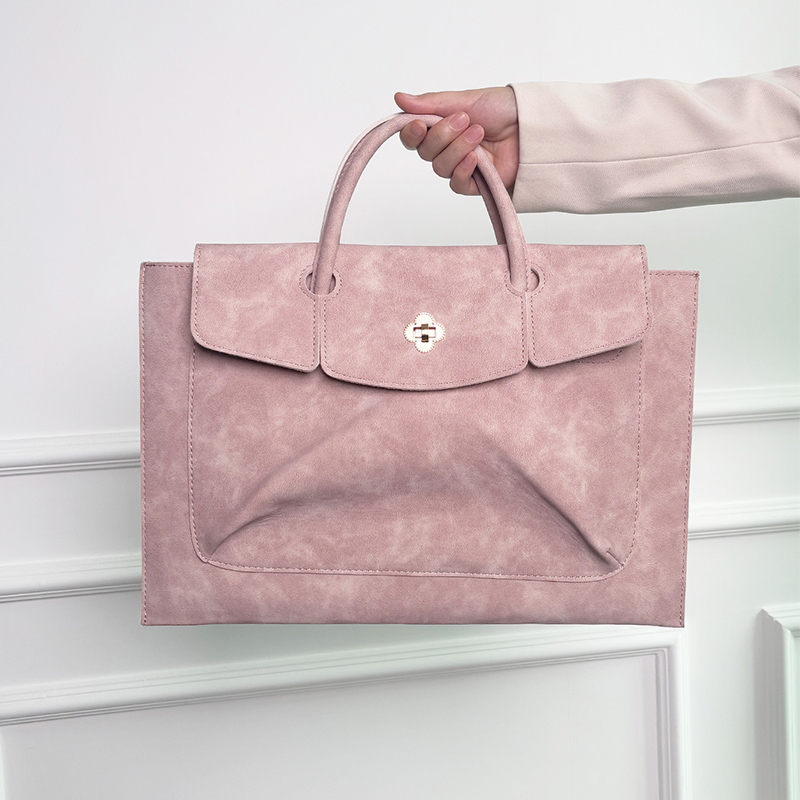Elegant Pink PU Leather Laptop - đánh giá và giá Leather Work Bag Laptop