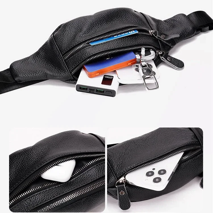 Genuine Leather Men’s Waist Ba - đánh giá và giá Leather Work Bag Laptop