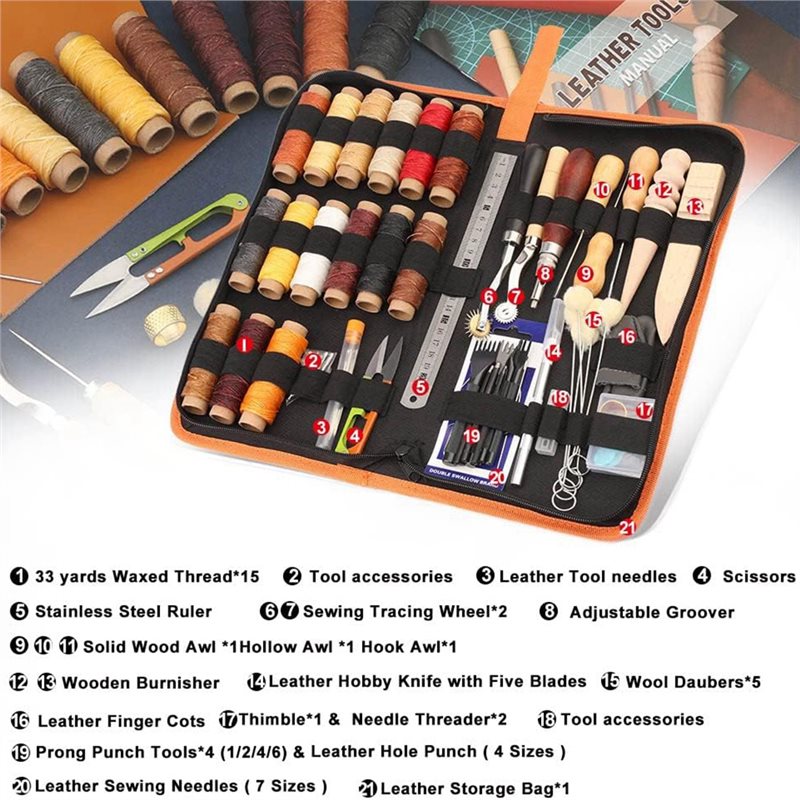 AB08-Leather Working Tools Kit - đánh giá và giá Leatherwork Beginner Tools