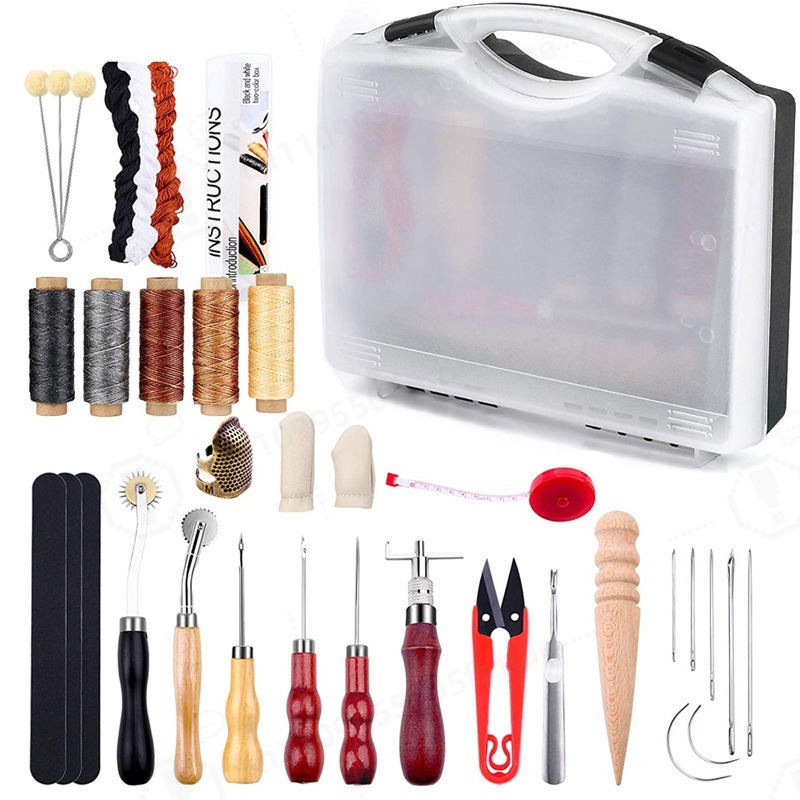DIY Leather Craft Hand Sewing  - đánh giá và giá Leatherwork Tool Kit