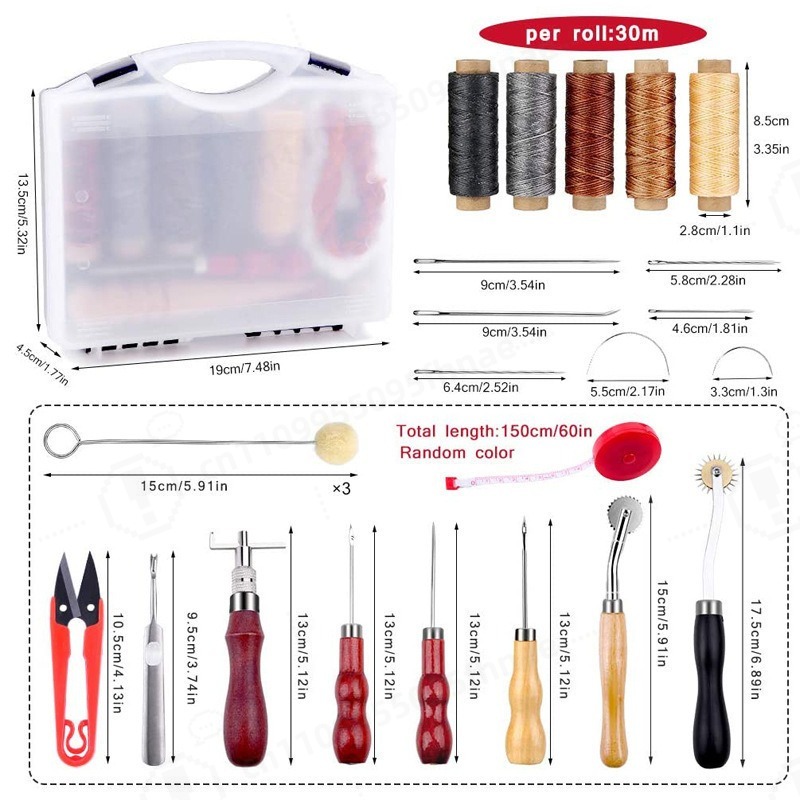 DIY Leather Craft Hand Sewing  - đánh giá và giá Leatherwork Tool Kit