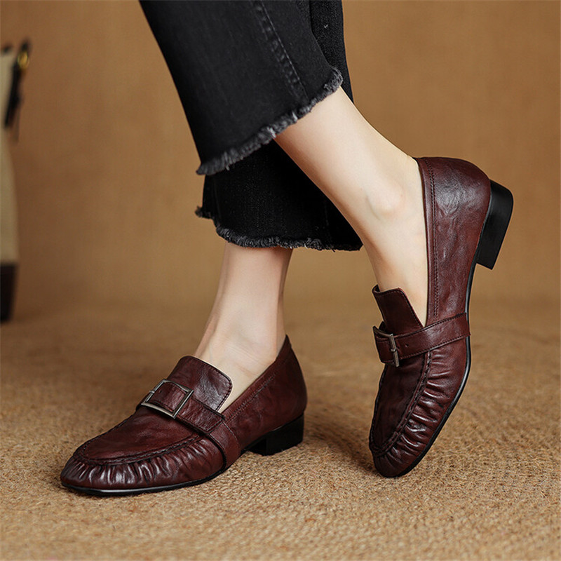 New Autumn Genuine Leather Wom - đánh giá và giá Leather Work Heels