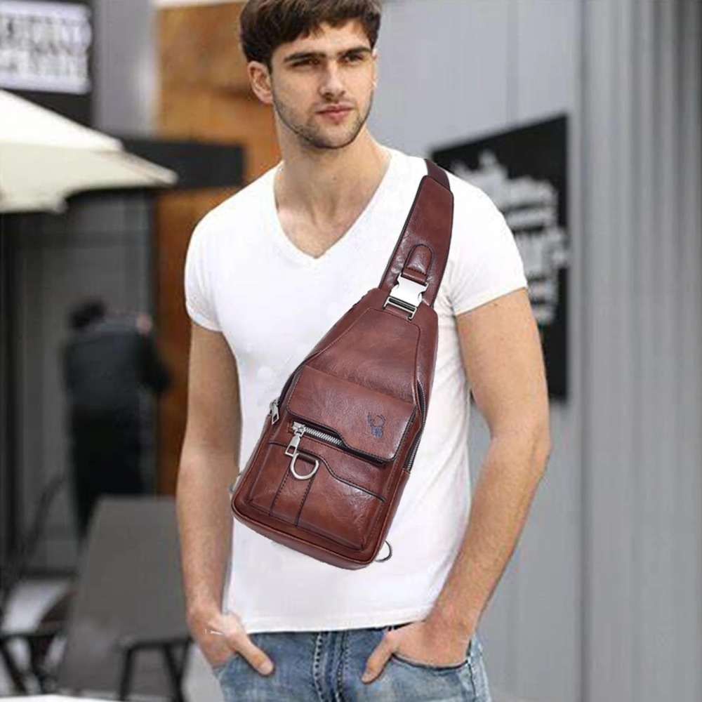 Sling Bag for Men Crossbody Ch - đánh giá và giá Leatherwork Letters