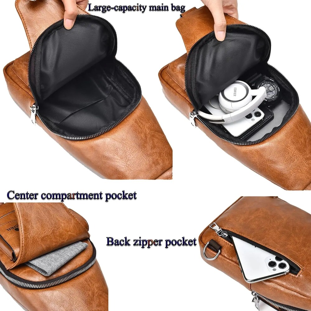 Sling Bag for Men Crossbody Ch - đánh giá và giá Leatherwork Letters