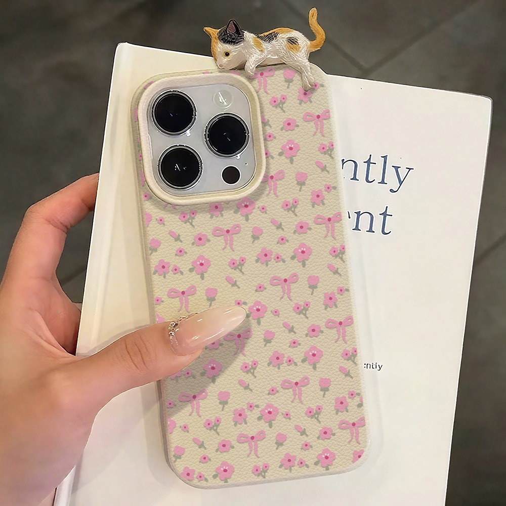 Cute Bow Flower With 3D Cute C - đánh giá và giá Leather X