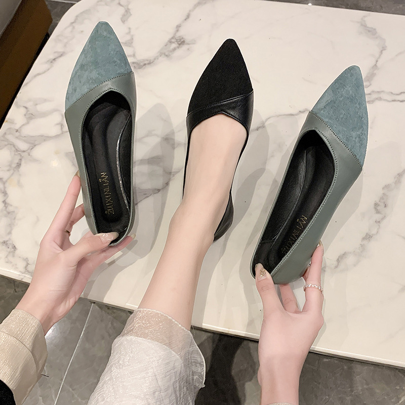 Flat black leather shoes for w - đánh giá và giá Leather Work Heels