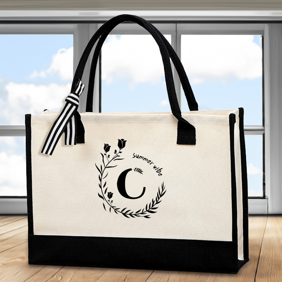 Leather letter print tote bag, - đánh giá và giá Leatherwork Letters