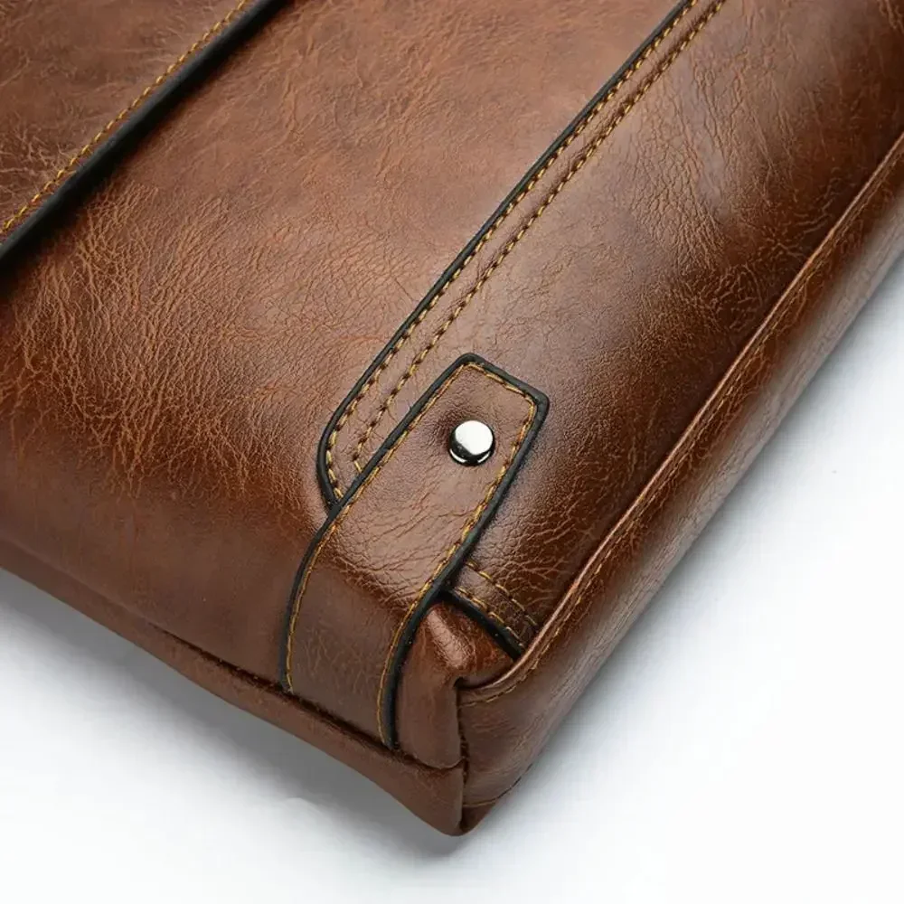 Briefcase For Men PU Leather T - đánh giá và giá Leather Work Bag Laptop