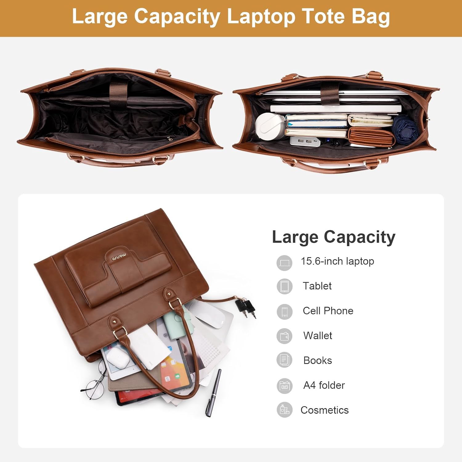 MOSISO Laptop Tote Bag for Wom - đánh giá và giá Leather Work Bag Laptop