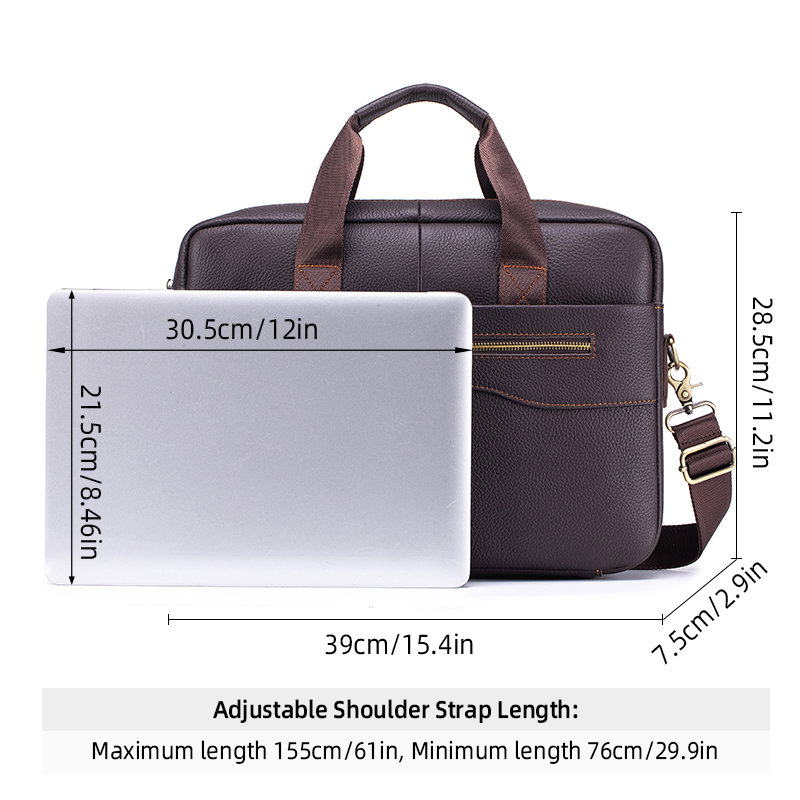 Men's Vintage Genuine Leather  - đánh giá và giá Leather Work Bag Laptop
