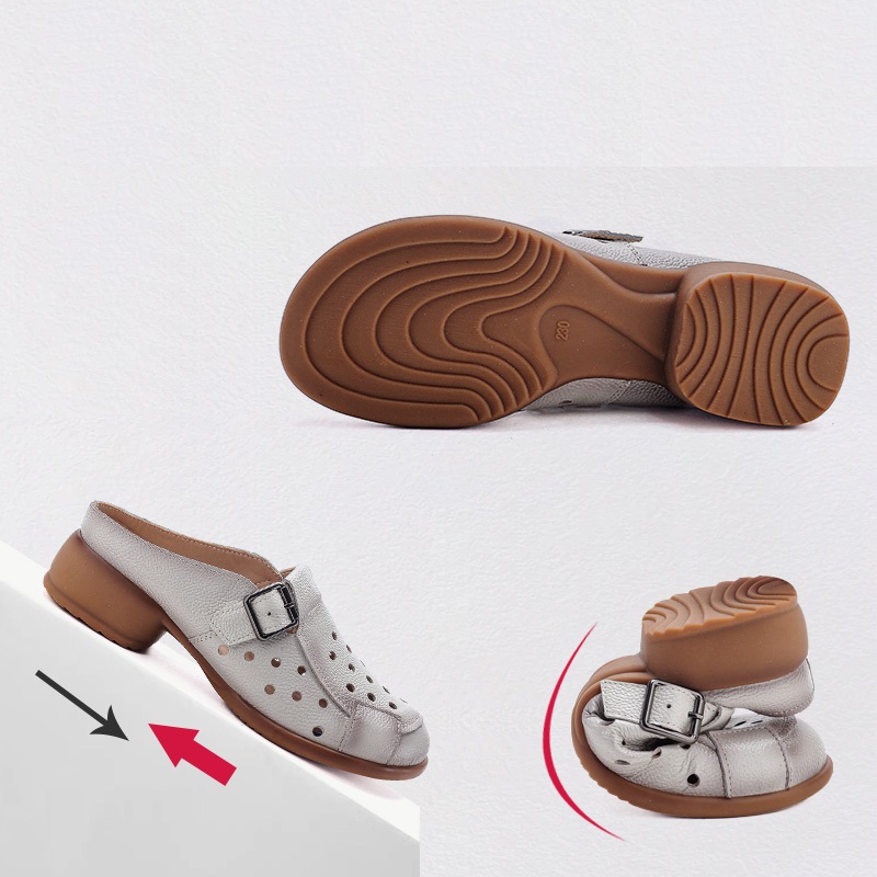 New Cow Leather Low Heel Sanda - đánh giá và giá Leather Work Heels