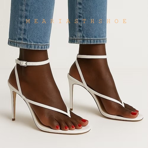 Beige Black Cross Straps Flip- - đánh giá và giá Leather Work Heels