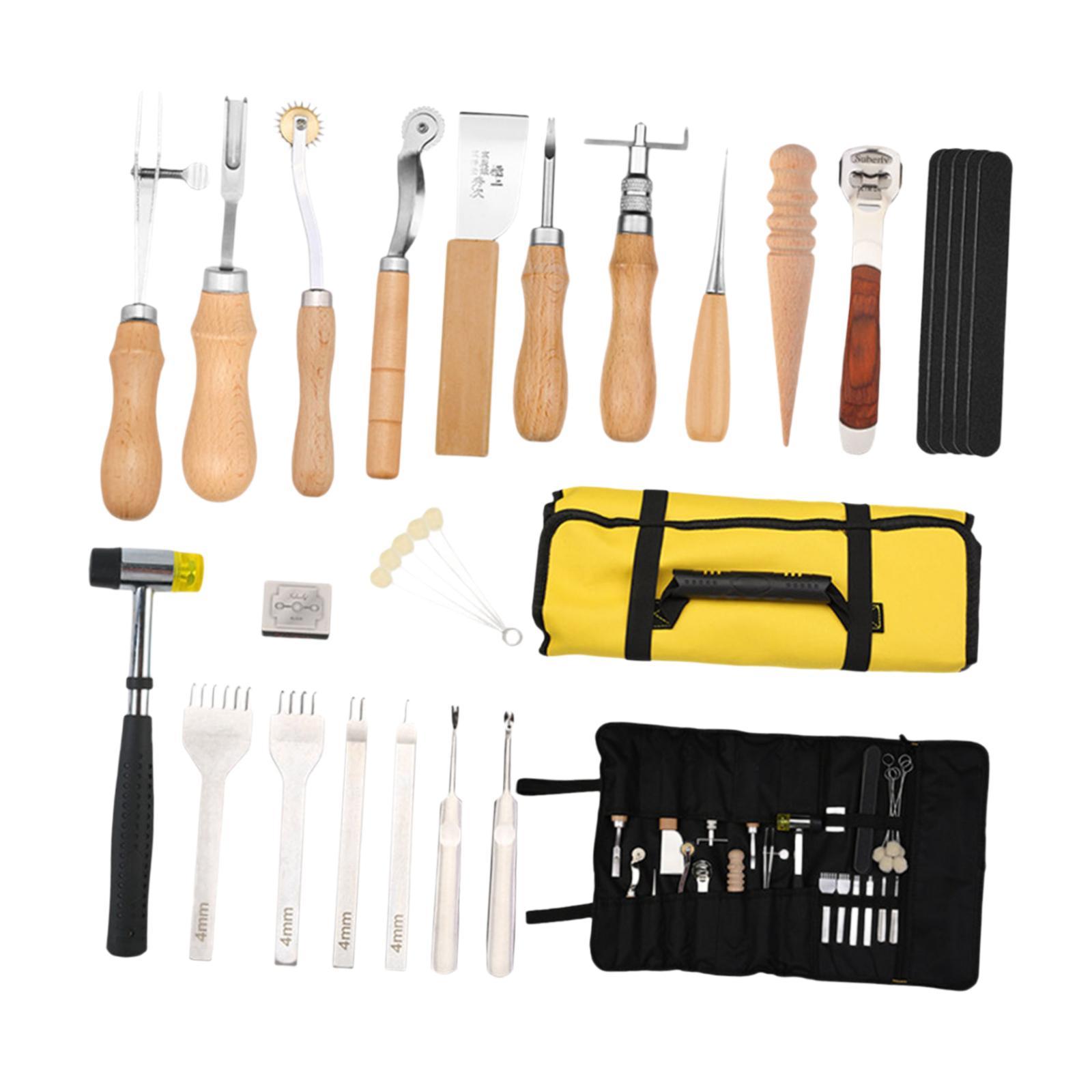 29x PU Leather Working Kit Equ - đánh giá và giá Leatherwork Beginner Tools