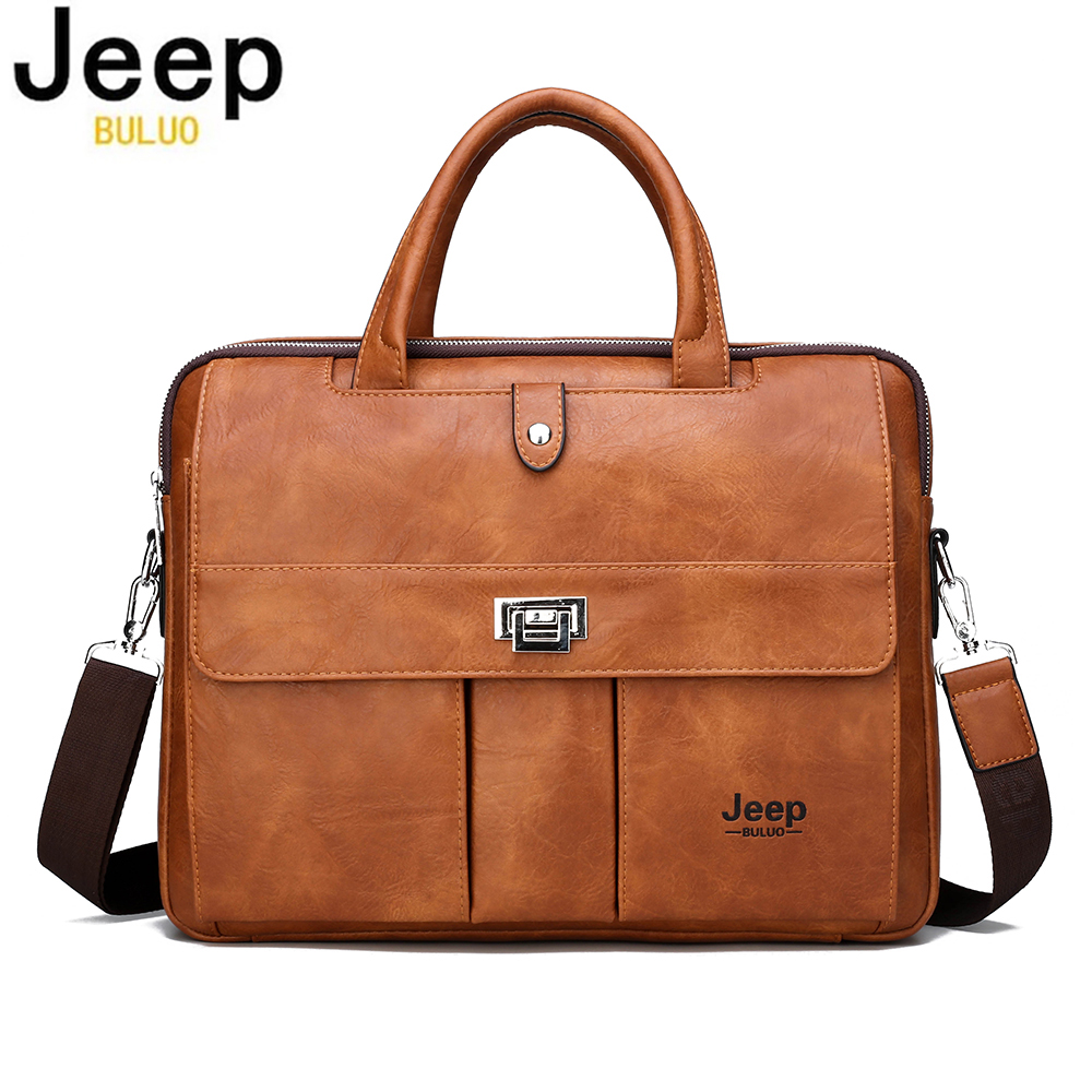 Jeep Buluo Men's Leather Brief - đánh giá và giá Leather Work Bag Laptop