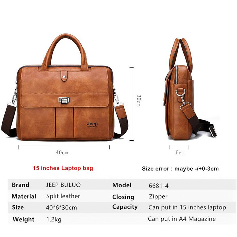 Jeep Buluo Men's Leather Brief - đánh giá và giá Leather Work Bag Laptop
