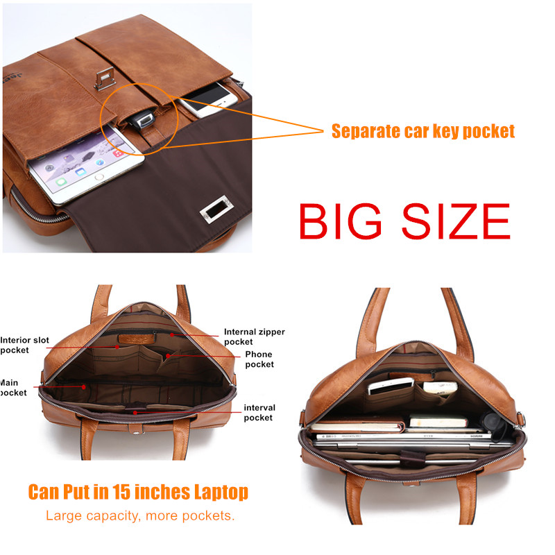 Jeep Buluo Men's Leather Brief - đánh giá và giá Leather Work Bag Laptop