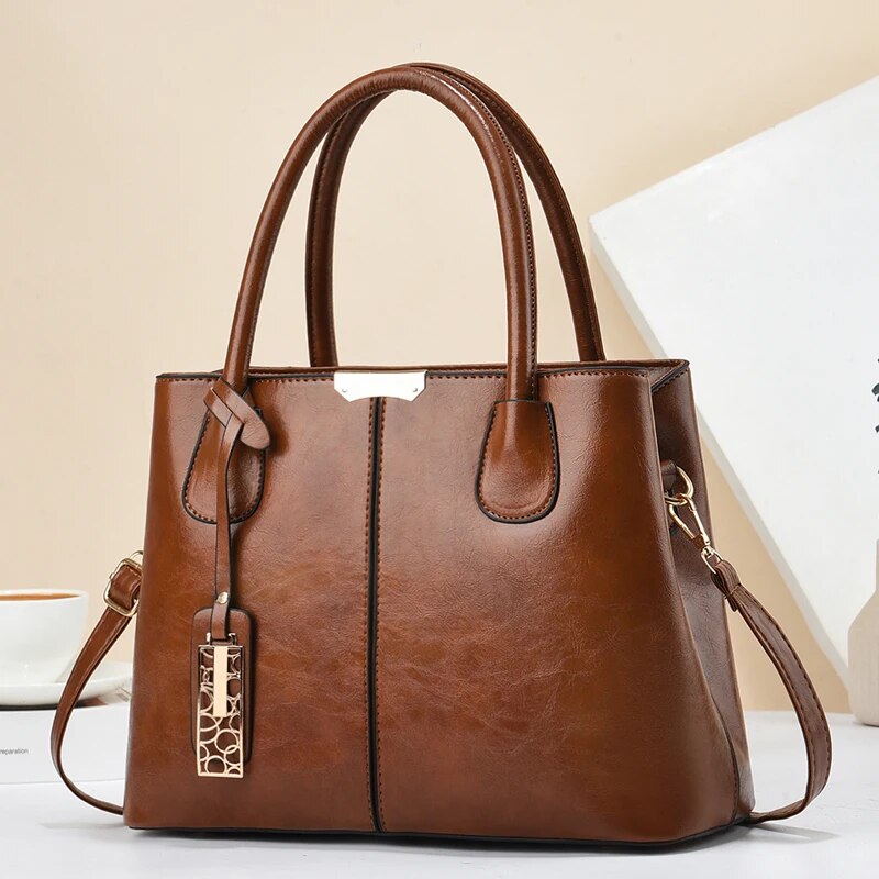 Retro Solid Color Handbags For - đánh giá và giá Leather Work Handbags For Women