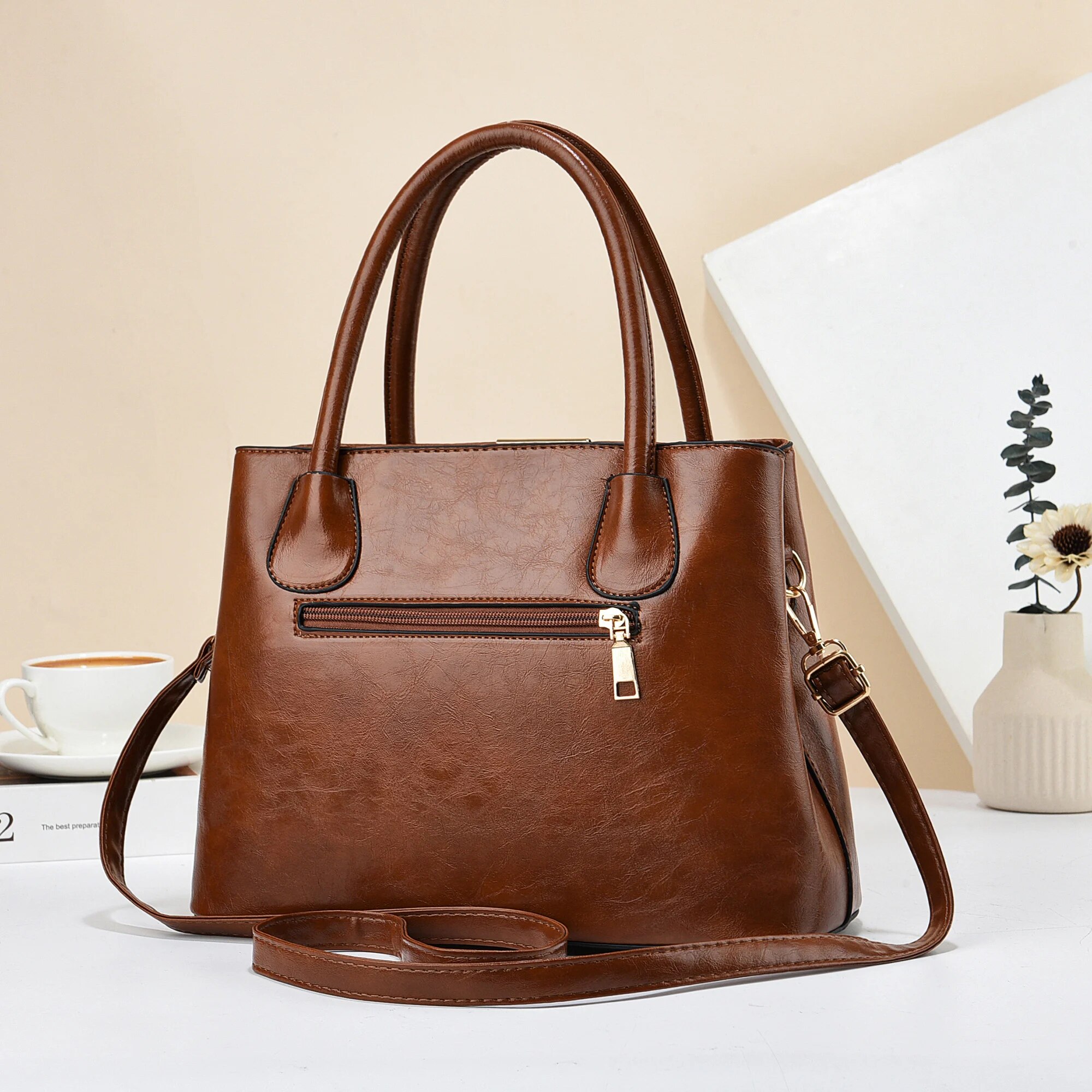 Retro Solid Color Handbags For - đánh giá và giá Leather Work Handbags For Women