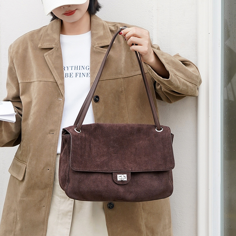 Genuine Suede Leather Underarm - đánh giá và giá Leather Work Handbags For Women
