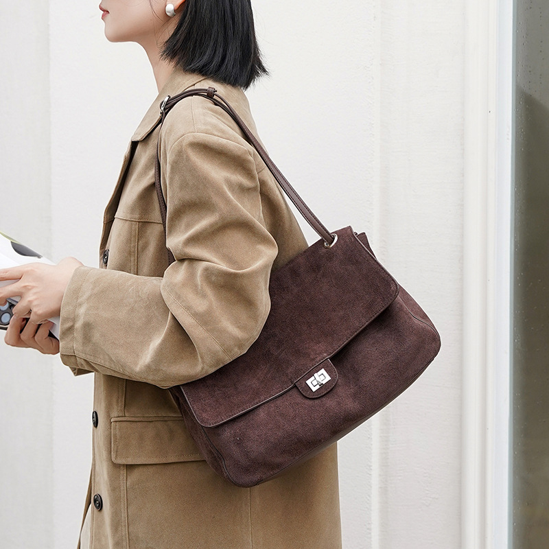 Genuine Suede Leather Underarm - đánh giá và giá Leather Work Handbags For Women