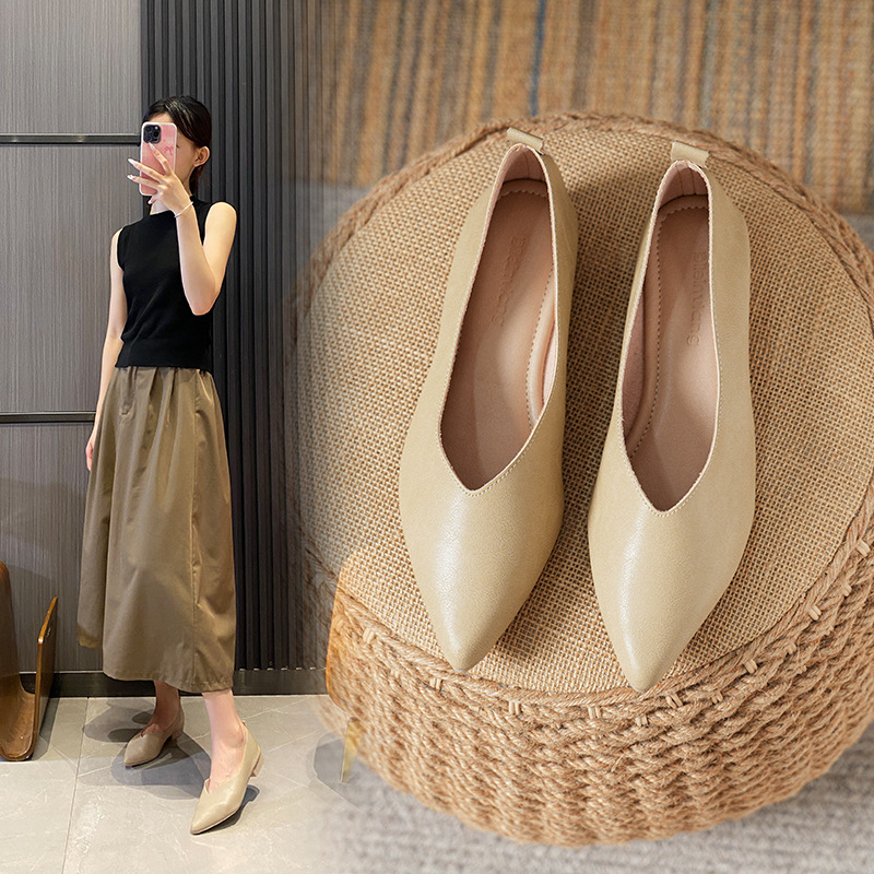 Spring and Autumn Fashion New  - đánh giá và giá Leather Work Heels
