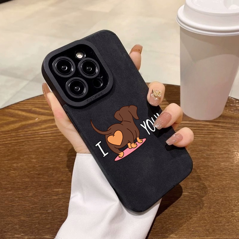 Cute Dachshund Heart Print Pho - đánh giá và giá Leather X
